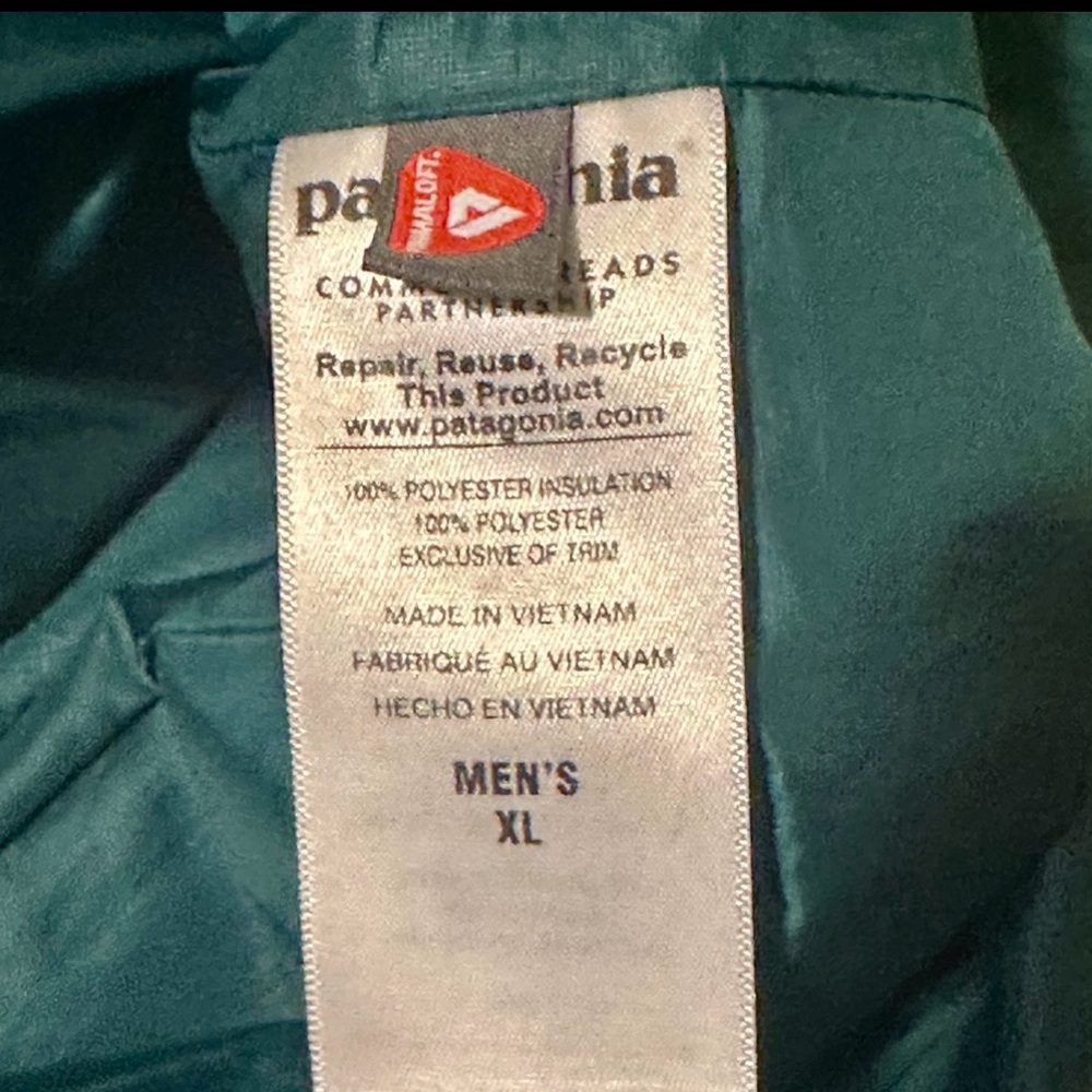 PATAGONIA MENS XL PEPPERGRASS GREEN NANO PUFF HOODY. PRIMALOFT FILL,STYLE 84222 - Picture 4 of 13